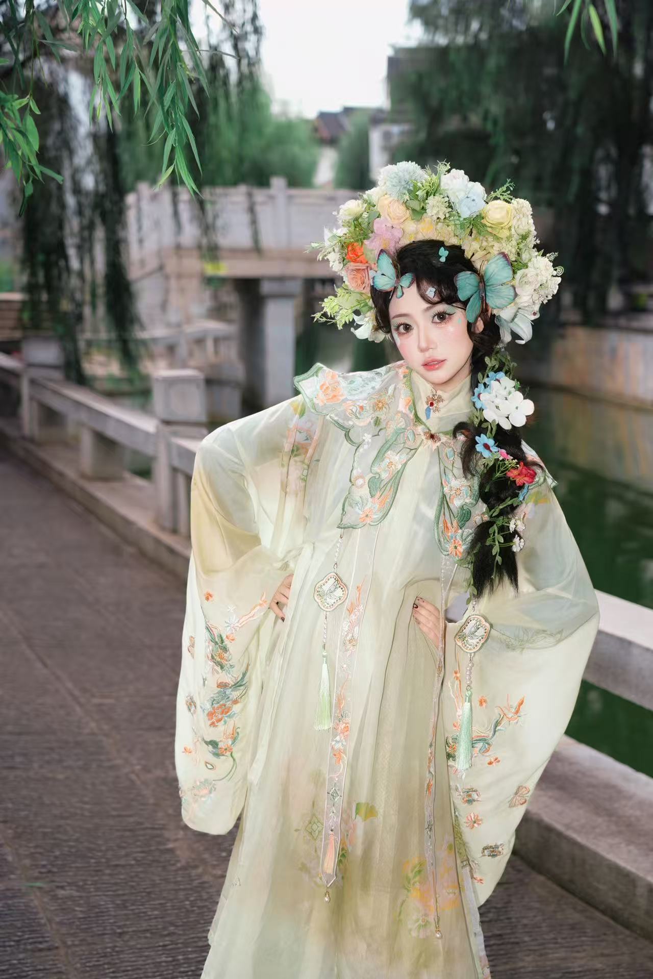 高定绿色簪花 客片 1