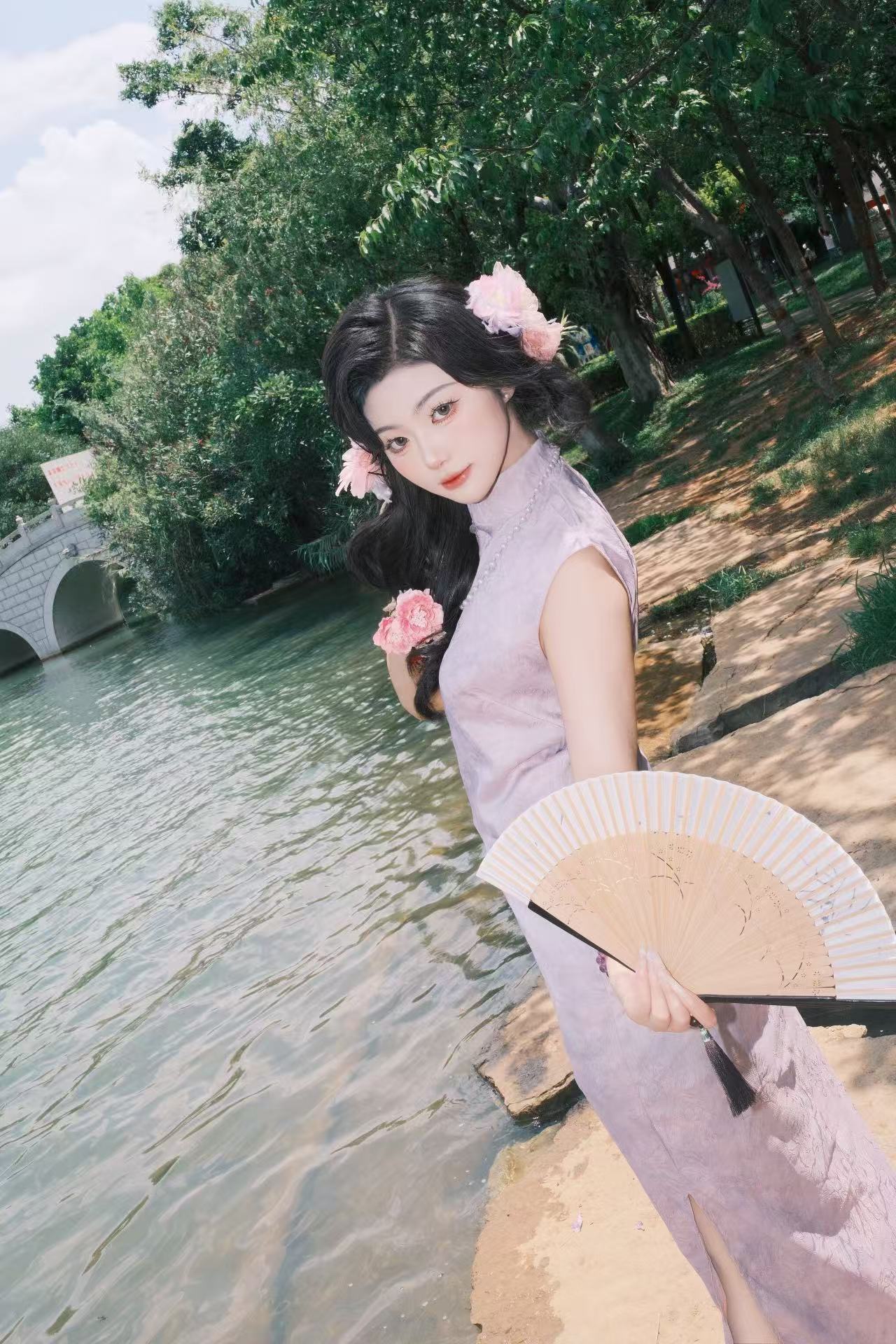 紫色旗袍 客片 3