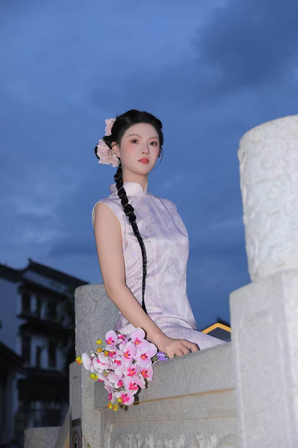 紫色旗袍 客片 3