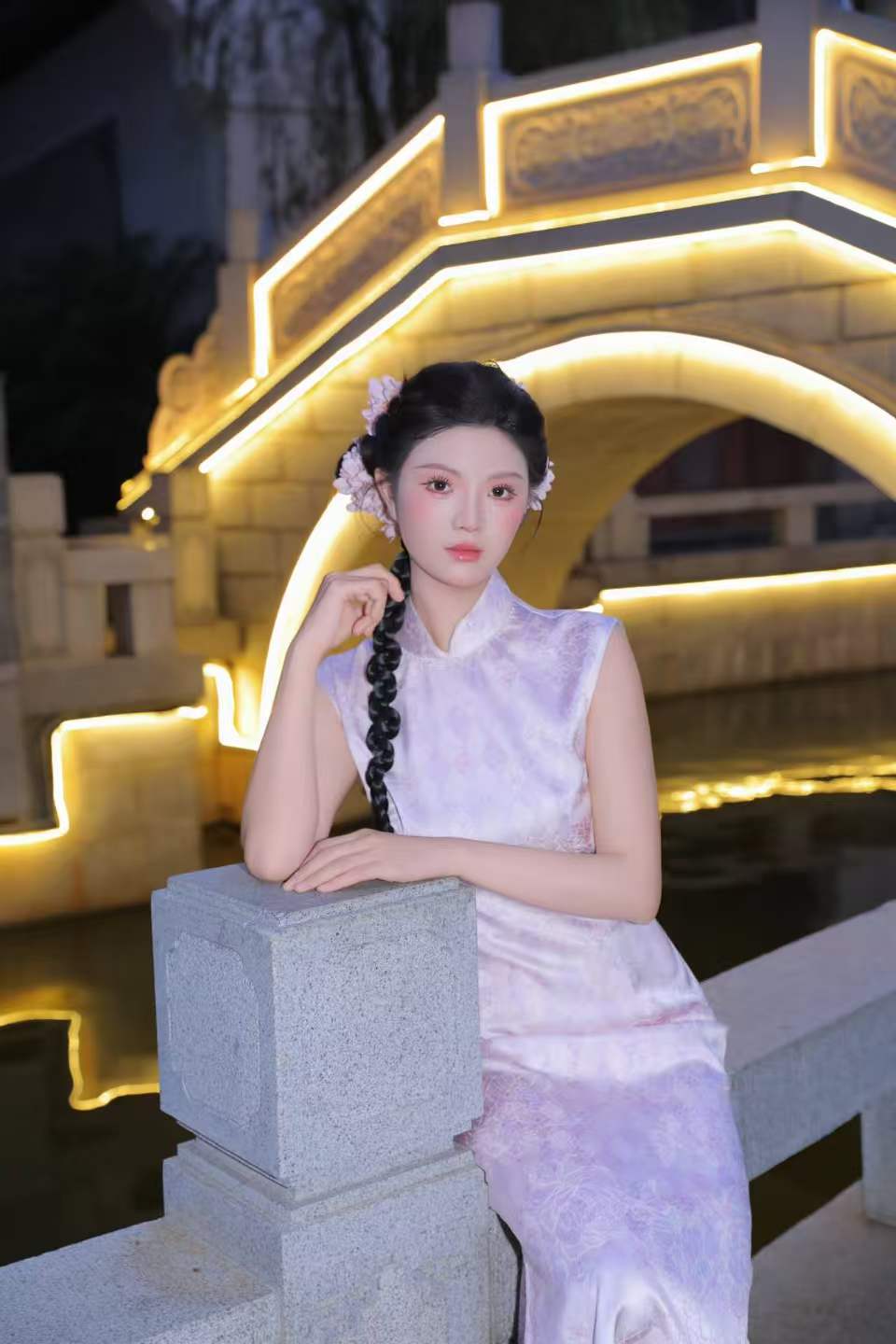 紫色旗袍 客片 2